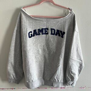 Off the Shoulder Game Day Sweatshirt